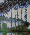 Pappeln am Ufer des Flusses Epte an der Dämmerung Claude Monet